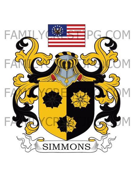 Simmons Family Crest - Massachusetts