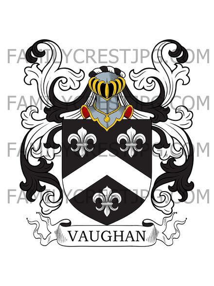 Vaughan Family Crest - Beccles, co. Suffolk, England