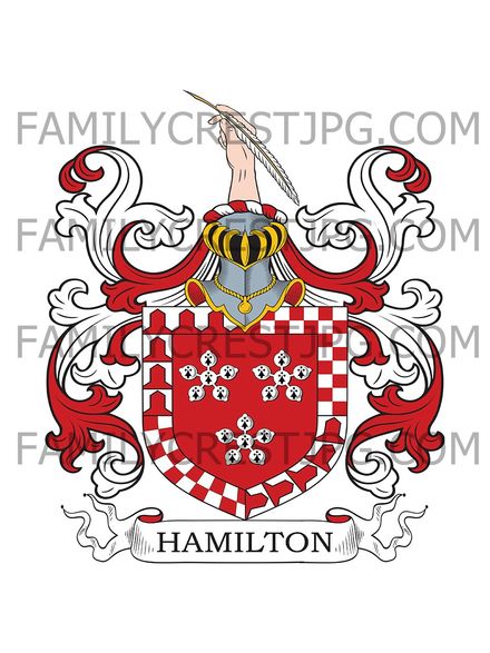 Hamilton Family Crest - Presmennan, co. Haddington, Scotland