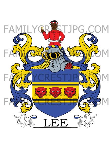 Lee Family Crest - Pinhoe, co Devon, England