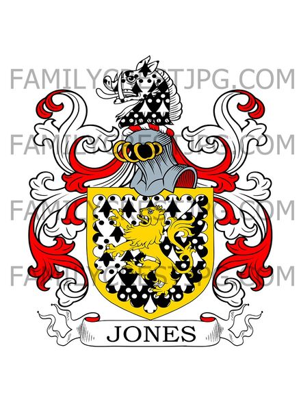 Jones Family Crest - Bailbrooke, co. Somerset, England