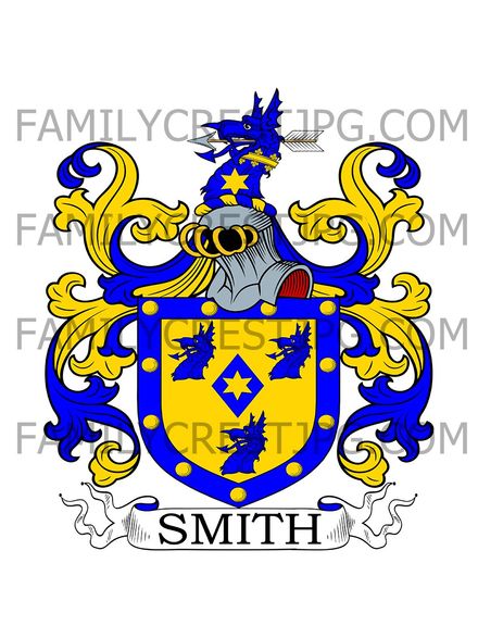 Smith Family Crest - St. Marylebone, co. Middlesex, England