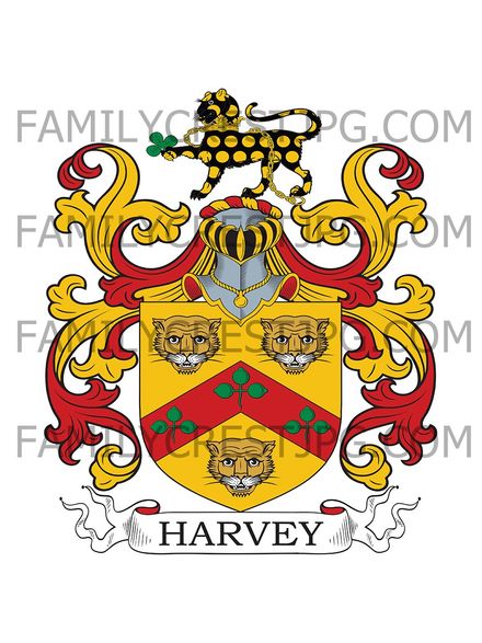 Harvey Family Crest - Ickwell Bury, co. Bedford, England