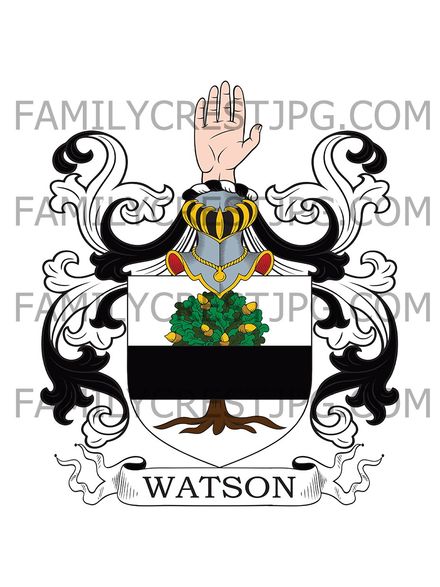 Watson Family Crest - Crosslet or Craslat, co. Dumbarton, Scotland