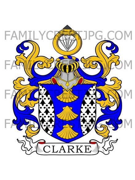 Clarke Family Crest - Somersall, co. Derby, England