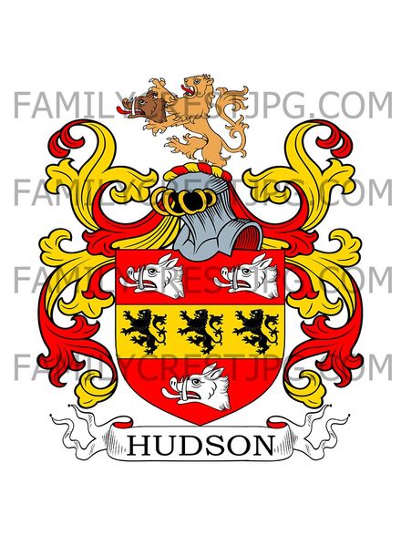 Hudson Family Crest - Preston, co. Lancashire, England