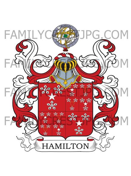 Hamilton Family Crest - Barncleuth, co. Lanark, Scotland