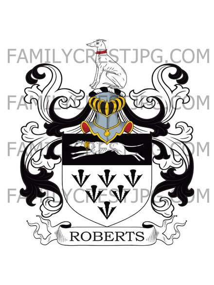 Roberts Family Crest - Willesden, co. Middlesex, England