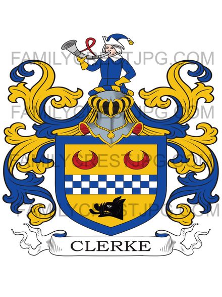Clerke Family Crest - Westholme, co. Somerset, England