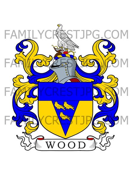 Wood Family Crest - Newton Hall, near Middlewich, co. Cheshire, England