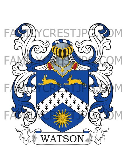 Watson Family Crest - Stratton, co. Gloucester, England
