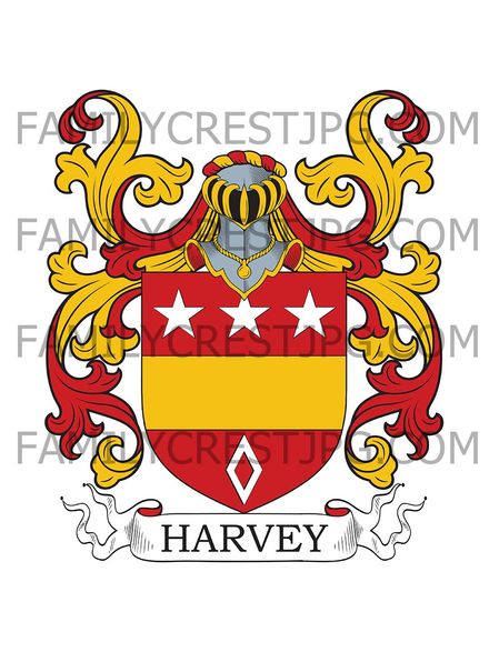Harvey Family Crest - Elrick, co. Aberdeen, Scotland