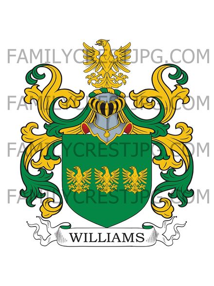 Williams Family Crest - Isle of Thanet, co. Kent, England