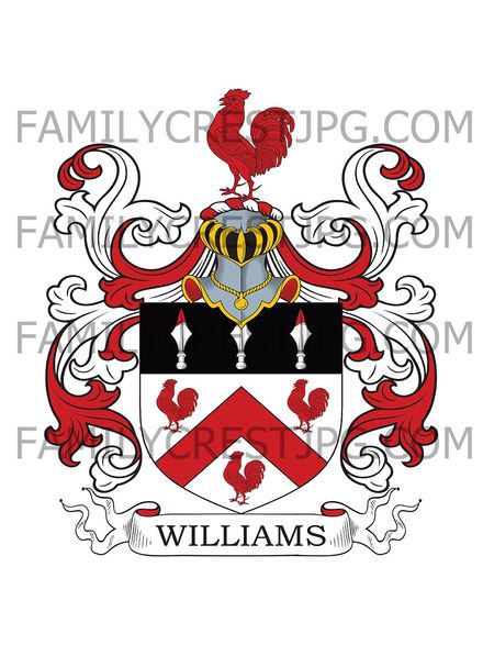 Williams Family Crest - Gwernyfed, co. Brecon, Wales