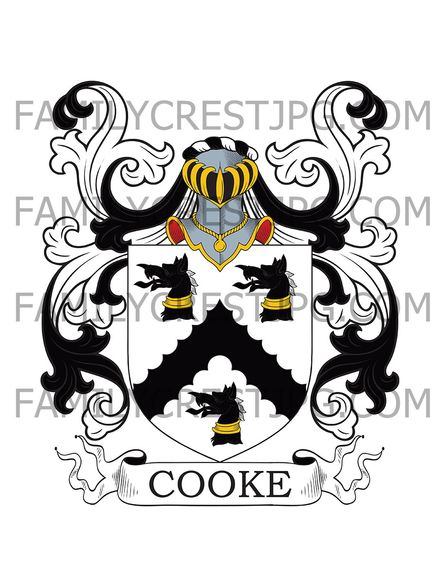 Cooke Family Crest - Mileham, co. Norfolk, England