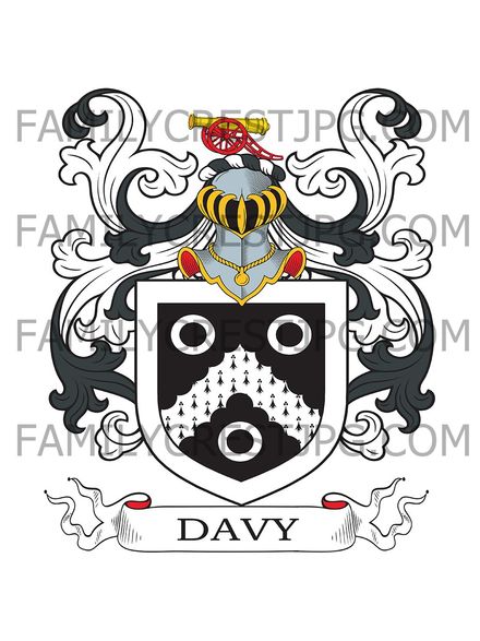 Davy Family Crest - St. Ellingham, co. Norfolk, England