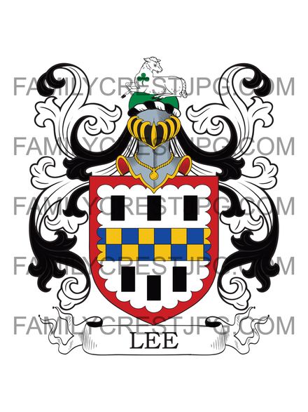 Lee Family Crest - Devon &amp; London, England