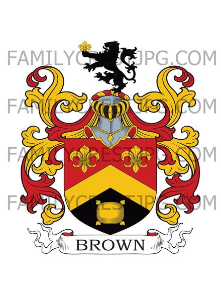 Brown Family Crest - Ashley, co. Edinburgh, Scotland