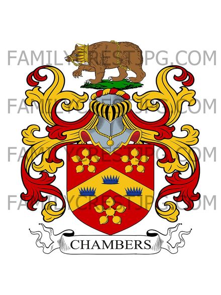 Chambers Family Crest - Clough House, co. Yorkshire, England