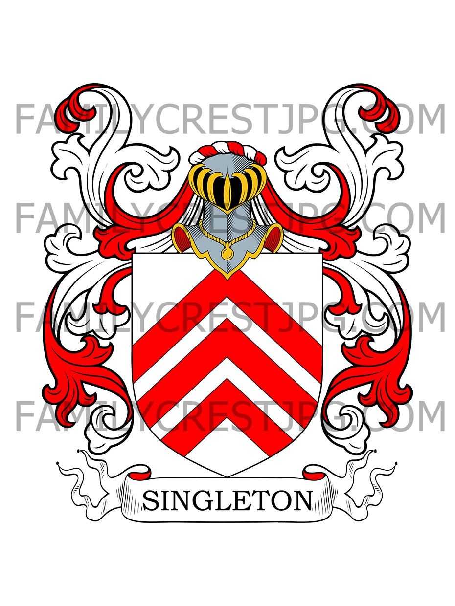 Singleton Family Crest - Lancashire, England