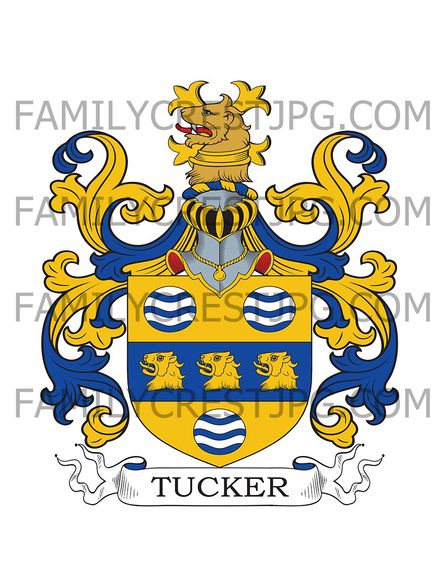 Tucker Family Crest -  Wheatstone,  co. Hereford, England