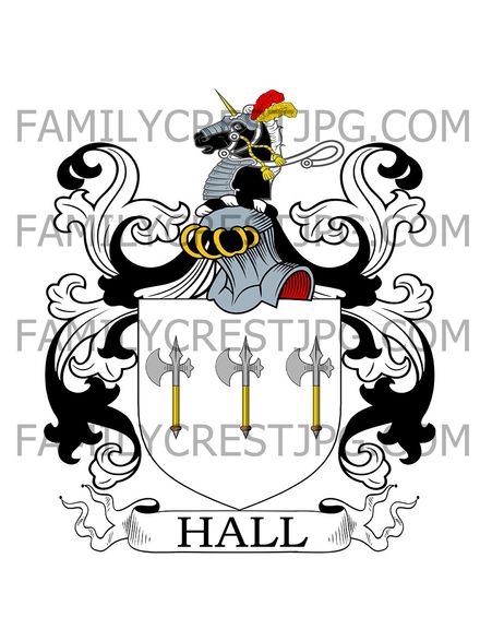 Hall Family Crest - Ashford, co. Kent, England