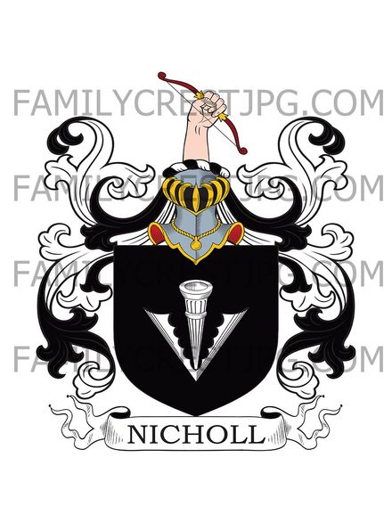 Nicholl Family Crest - Jersey, England