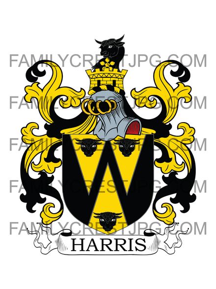 Harris Family Crest -  Westcotes, co. Leicester, England