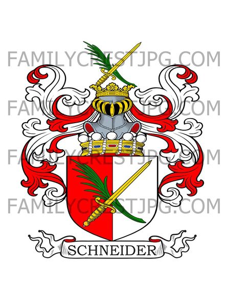 Schneider Family Crest - Saxony - Snider