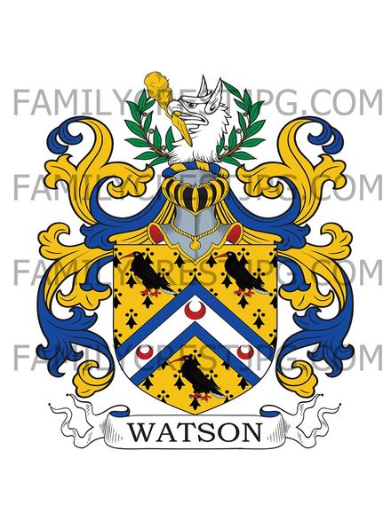 Watson Family Crest - Wath Cottage, Pickering, co. Yorkshire, England