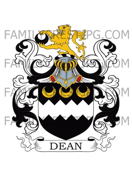 Dean Family Crest - Oulde, co. Northampton, England