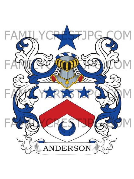 Anderson Family Crest - Newbiggin, co. Fife Scotland