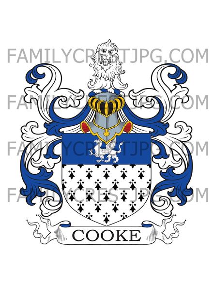 Cooke Family Crest - Langham, co. Suffolk, &amp;  Peake, co. Yorkshire, England