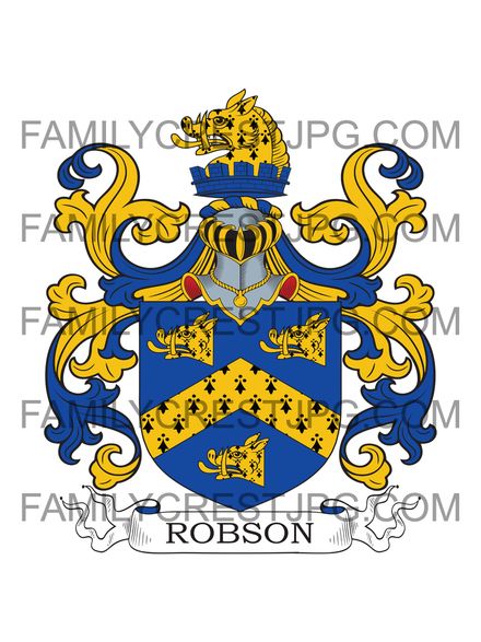 Robson Family Crest - West Morton, co. Durham, England