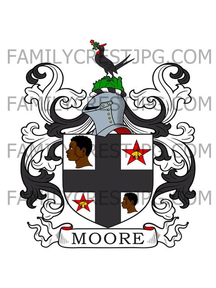 Moore Family Crest - Langley Lodge, co. Bucks, England