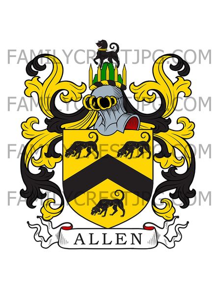 Allen Family Crest - Kent, England