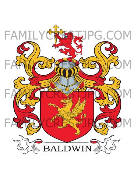 Baldwin Family Crest - Stede Hill, and Harrietsham Place, co. Kent, England