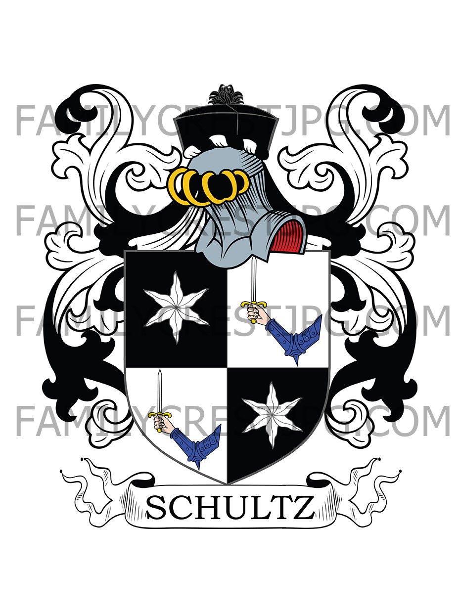 Schultz Family Crest - Klausdorff, Mecklenburg 1800