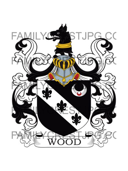 Wood Family Crest - Kilnwick, co. Yorkshire, England