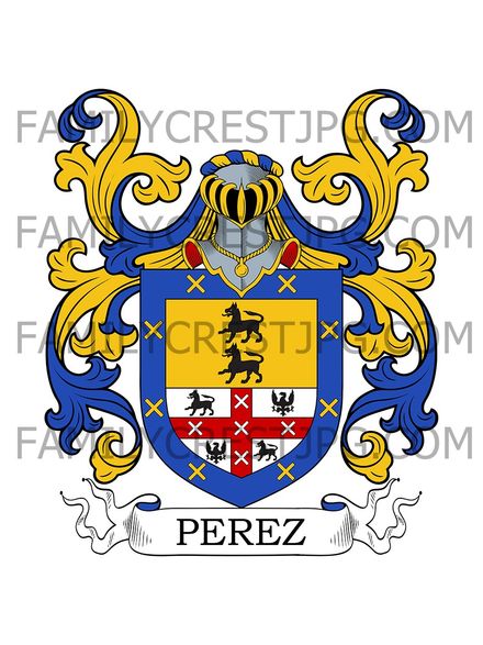 Perez Family Crest - de Henestrosa, Mora de Rubielos, Teruel