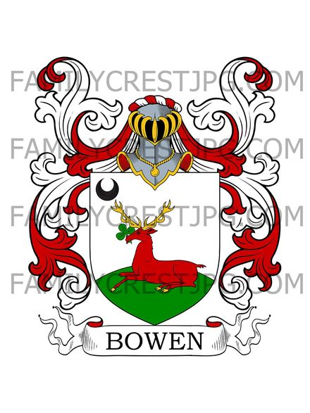 Bowen Family Crest - Waterstown, co. Meath, Ireland