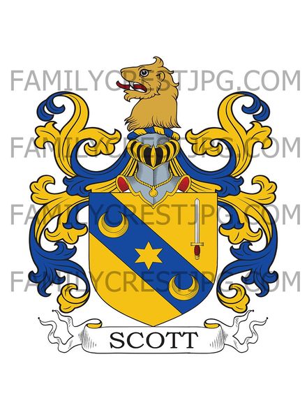 Scott Family Crest -  Horseley Hill, Scotland