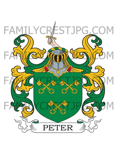 Peter Family Crest - Chapel &amp; Springhill, Scotland