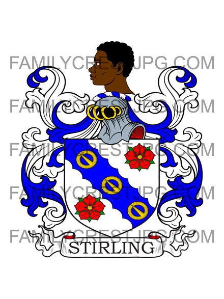 Stirling Family Crest - Herbertshire Castle, Scotland, 1672