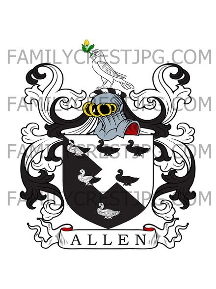 Allen Family Crest - Dale Castle, co. Pembroke, Wales