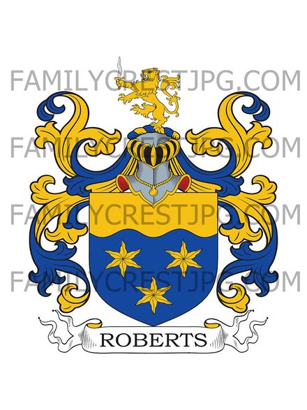 Roberts Family Crest - Truro, co. Cornwall, England