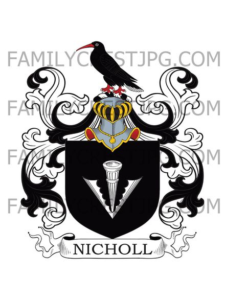 Nicholl Family Crest - Penrose, co. Cornwall, England