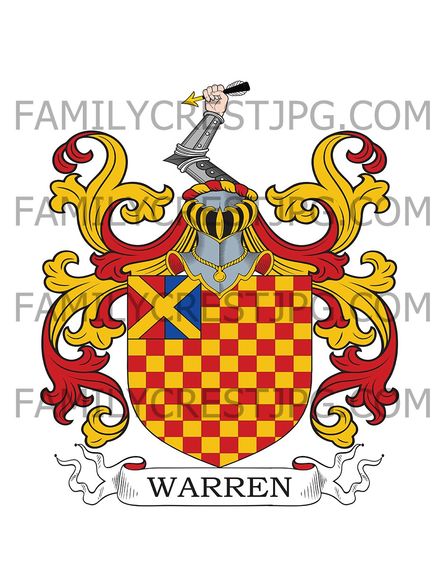 Warren Family Crest - Mespil, co. Dublin, Ireland