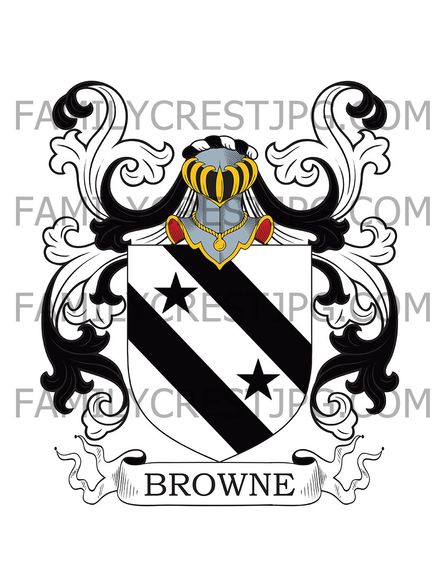 Browne Family Crest - Netherleigh, co. Cheshire, England