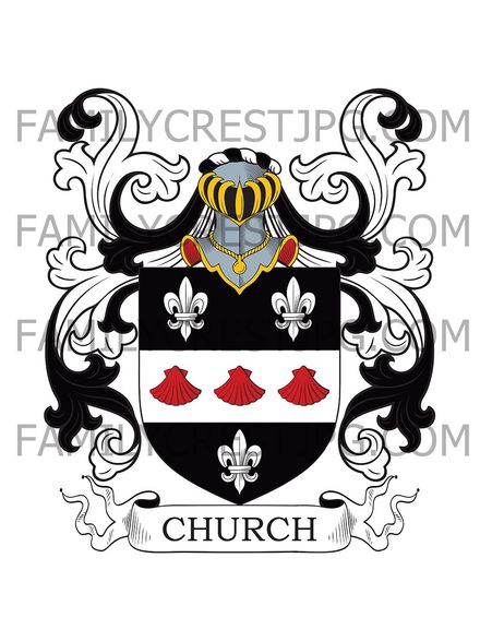 Church Family Crest - Gislingham, co. Suffolk, England